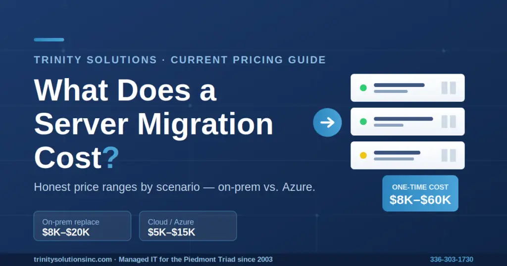 Server migration cost guide — current price ranges from Trinity Solutions